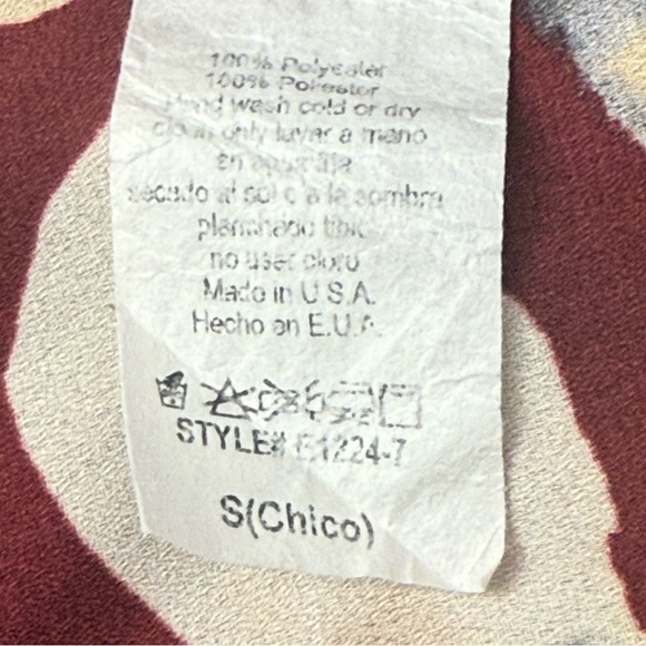 A'gaci Women's Floral Blouse Elastic Neck and 3/4 Length Sleeves, Size S (Chico) - Picture 4 of 5